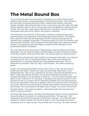 the metal bound box story|Pre modern China Flashcards .